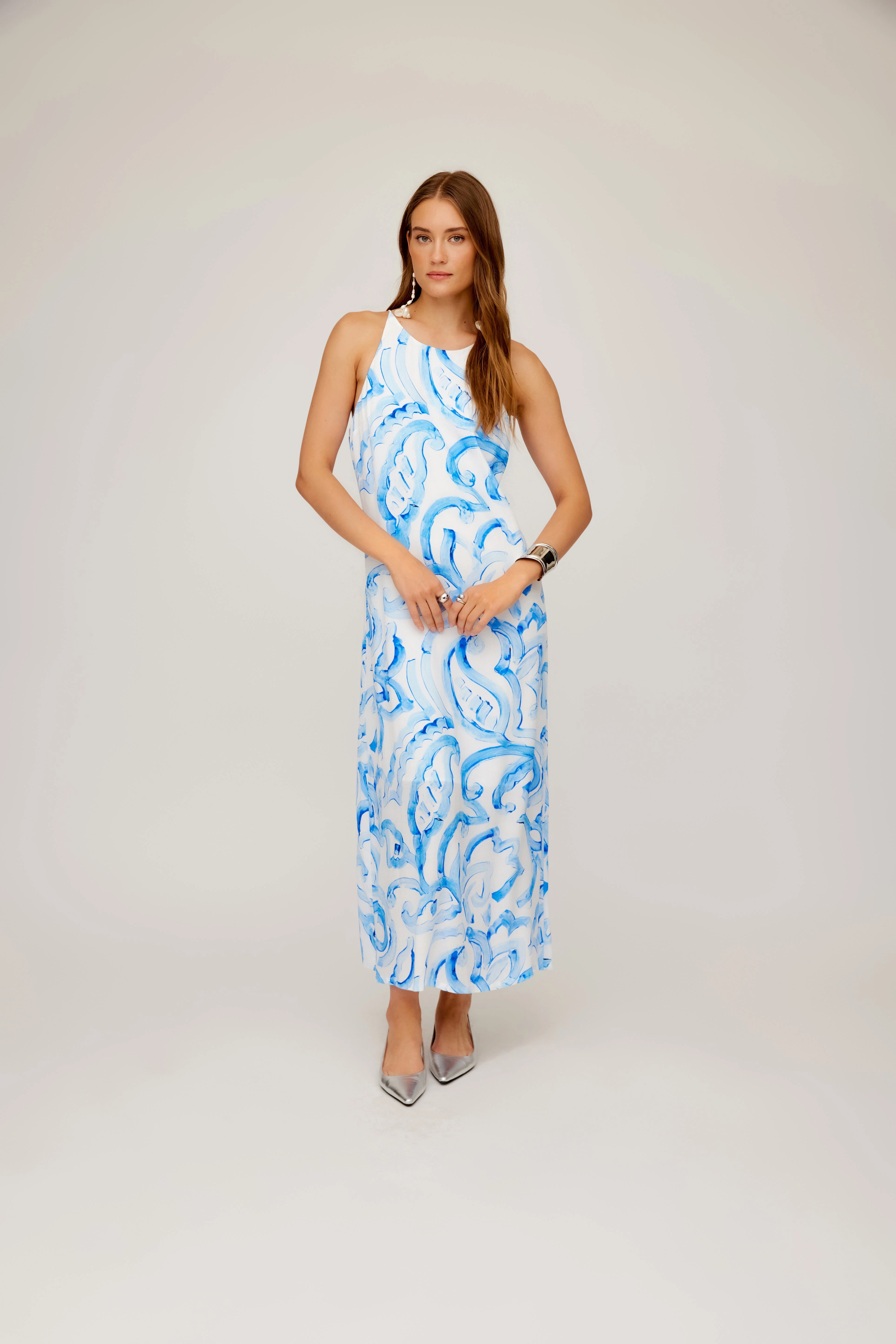 Garden Fresh Smart Blend Sera A Line Midi Painted Paisley Print
