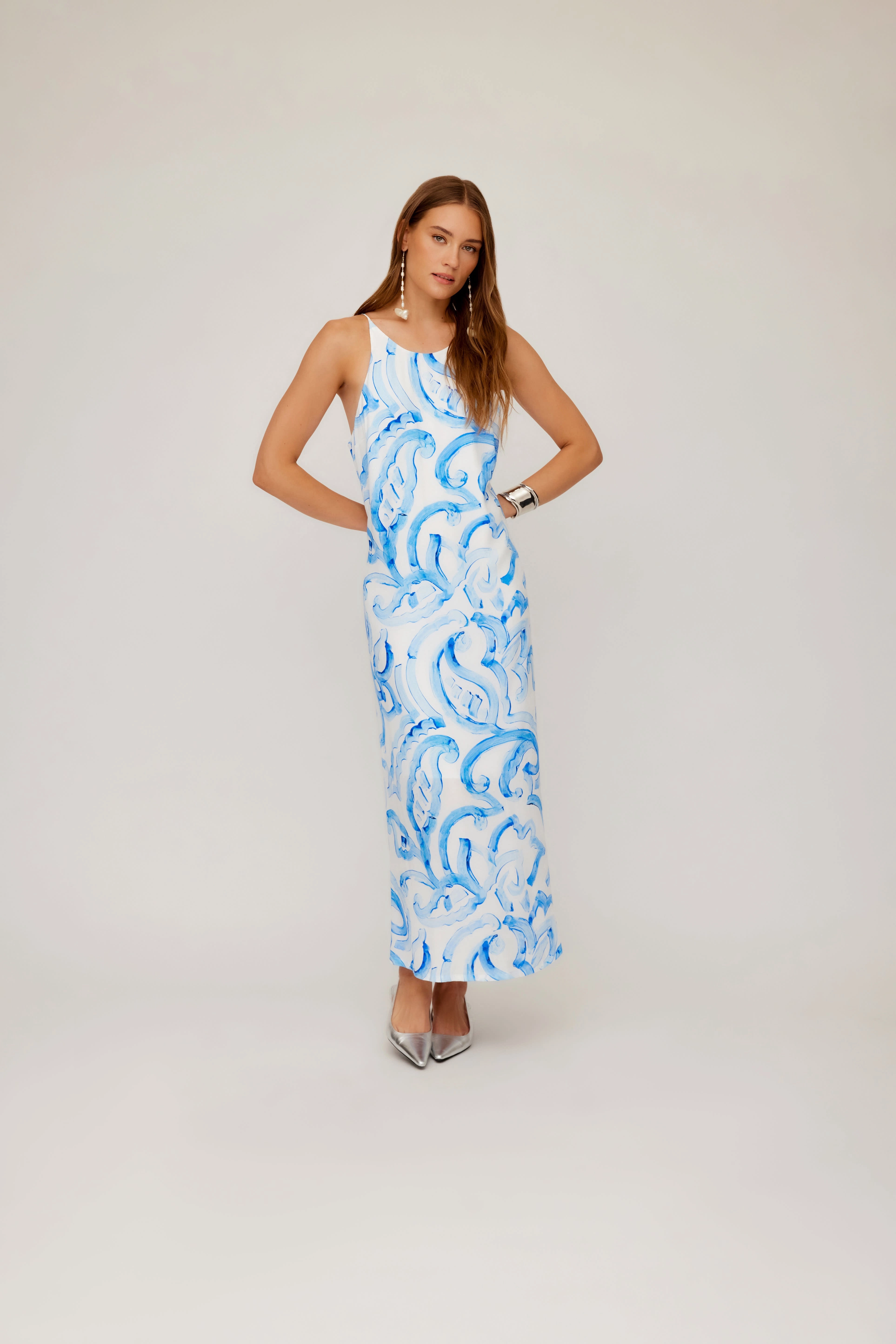 Easy Movement Sera A Line Midi Painted Paisley Print