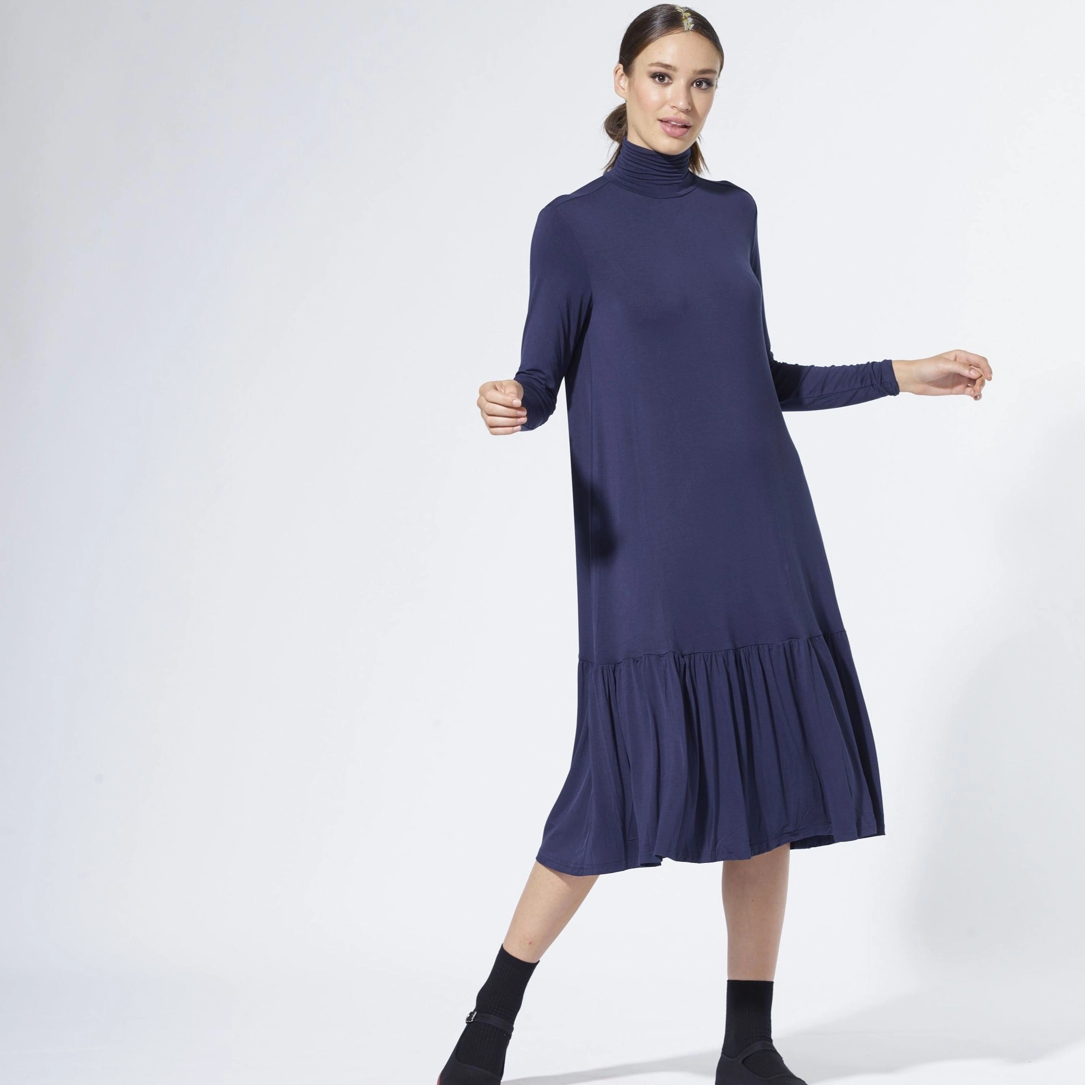 Turtleneck Dress | Navy [Final Sale] Travel piece
