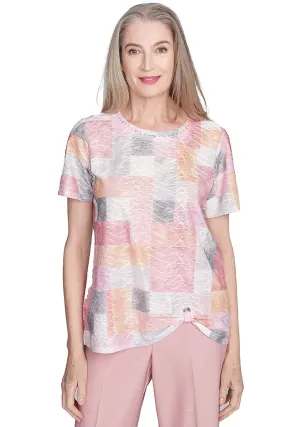 Estate Of Mind Color Block Blouse Durable Reinforced Shoulders