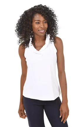 Wear Resistant Fabric Compact TravelFriendly Design Solid UPF50  Ruffle Sleeveless Top