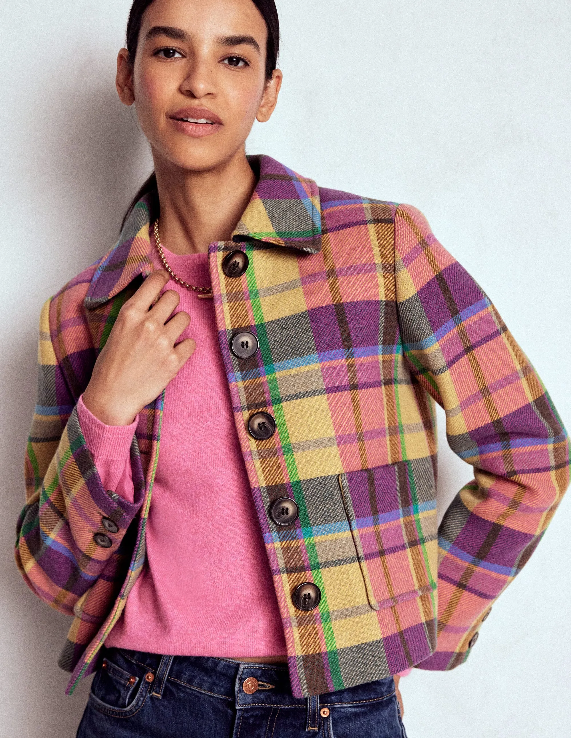 Chill Style Eva Cashmere Crew Neck Jumper-Rose Pink Melange