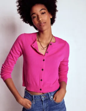 Compression Knit Support Smart Look Eva Cashmere Cropped Cardigan-Pop Pansy