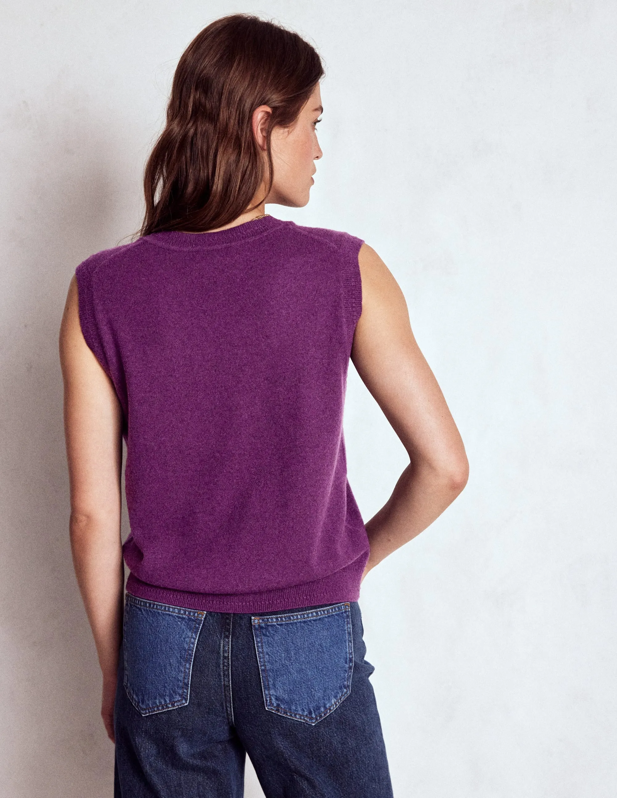 Eva Cashmere Tank-Plum Melange Fall Fashion Stay Soft