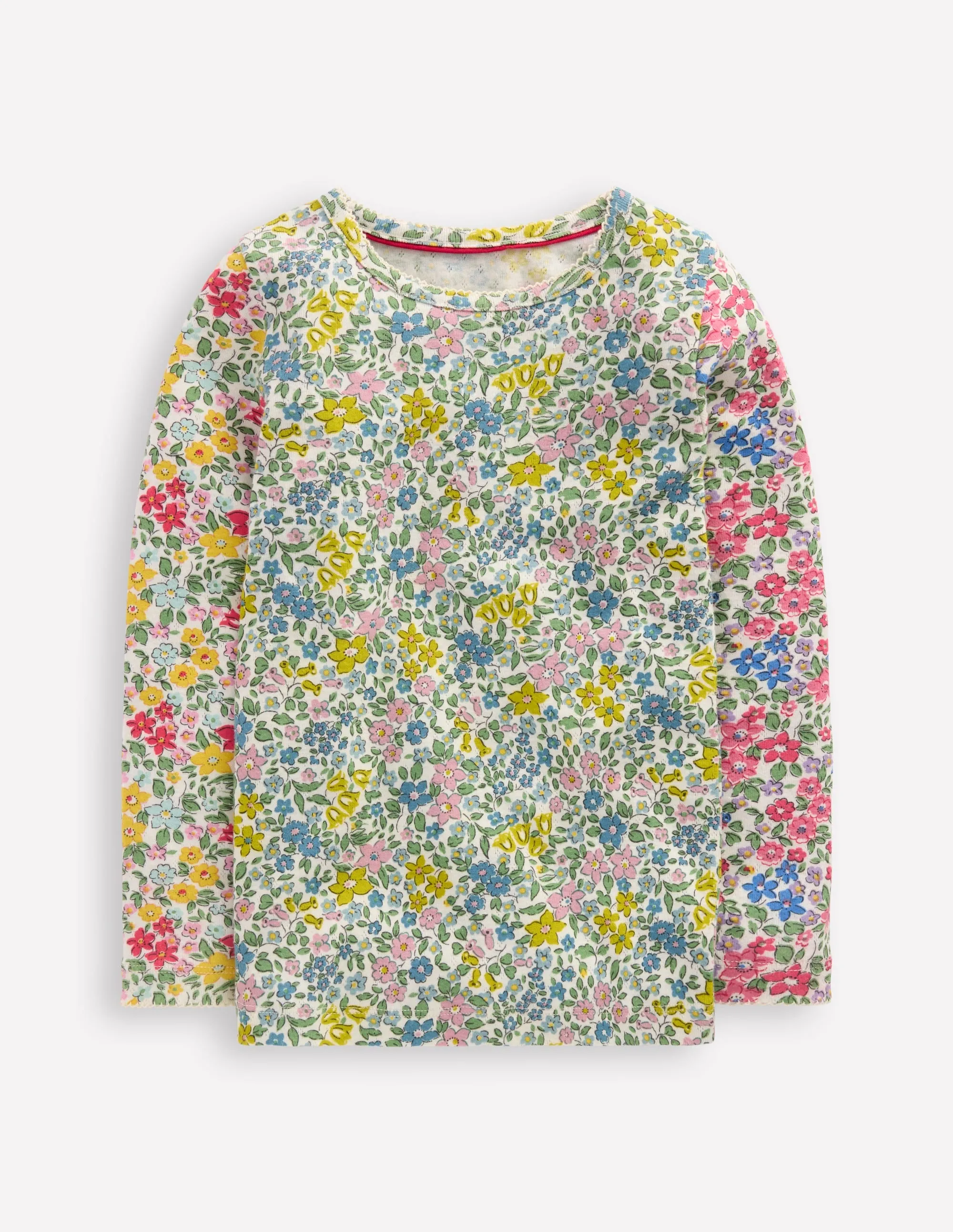 Fashion Outfit Beaded details Long Sleeve Pointelle Top-Hotch Potch Floral