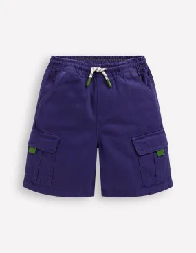 Everyday Cargo Shorts-Starboard Blue artisanal quality Unique Piece