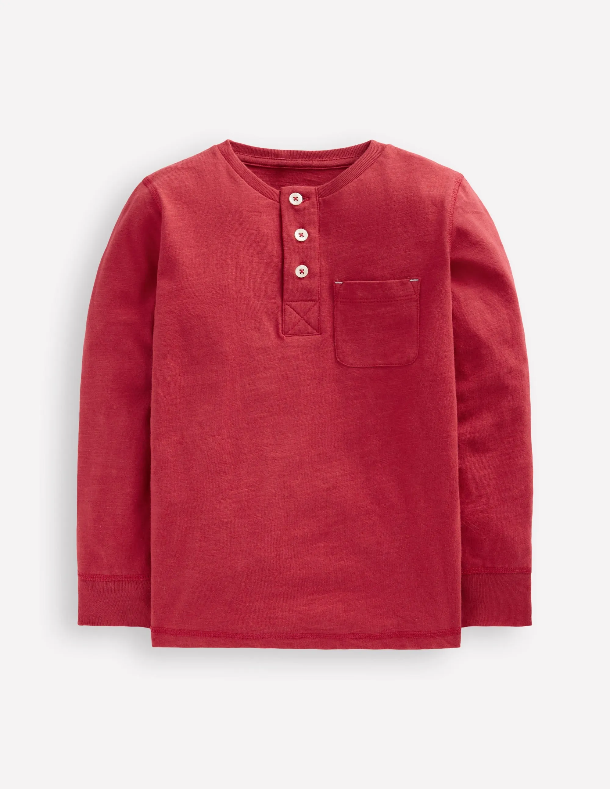 Everyday Henley T-shirt-Pomegranate red AntiSlipGrip Flexible Shoulder Gusset
