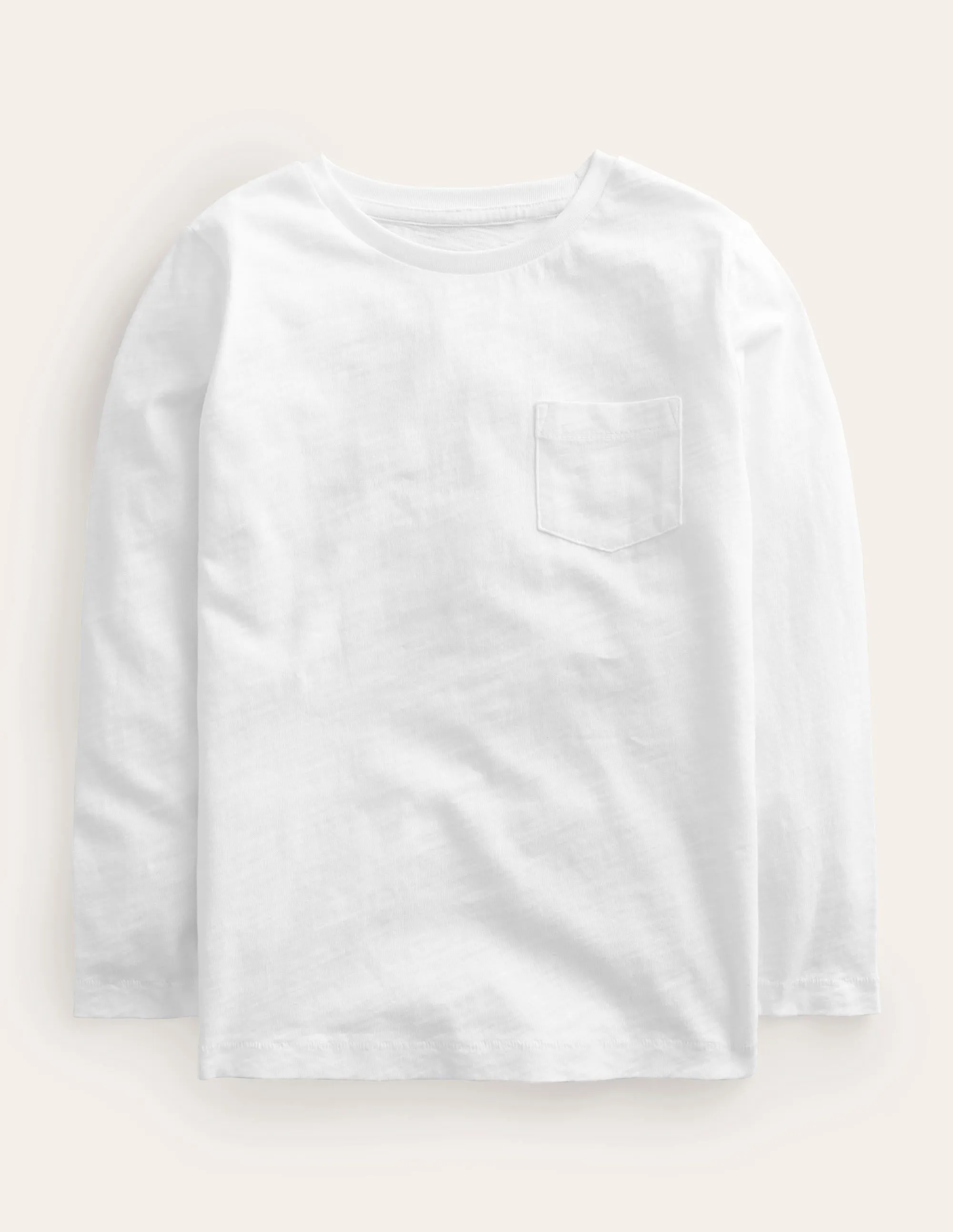 Everyday Long Sleeve T-Shirt-White Double Layered Fabric