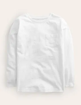 Everyday Long Sleeve T-Shirt-White Double Layered Fabric