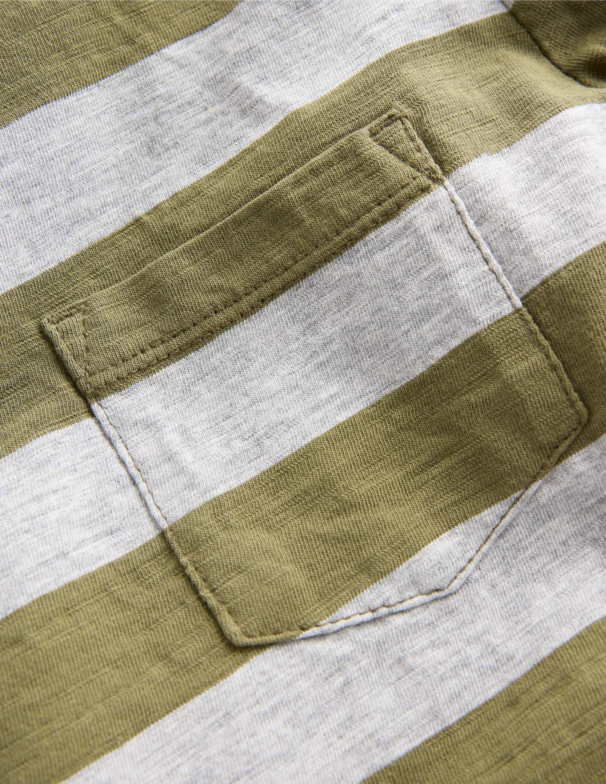 Everyday Long Sleeve T-Shirt-Woodland Green/ Grey Marl Soft Touch Texture Yarn Dyed Fabric