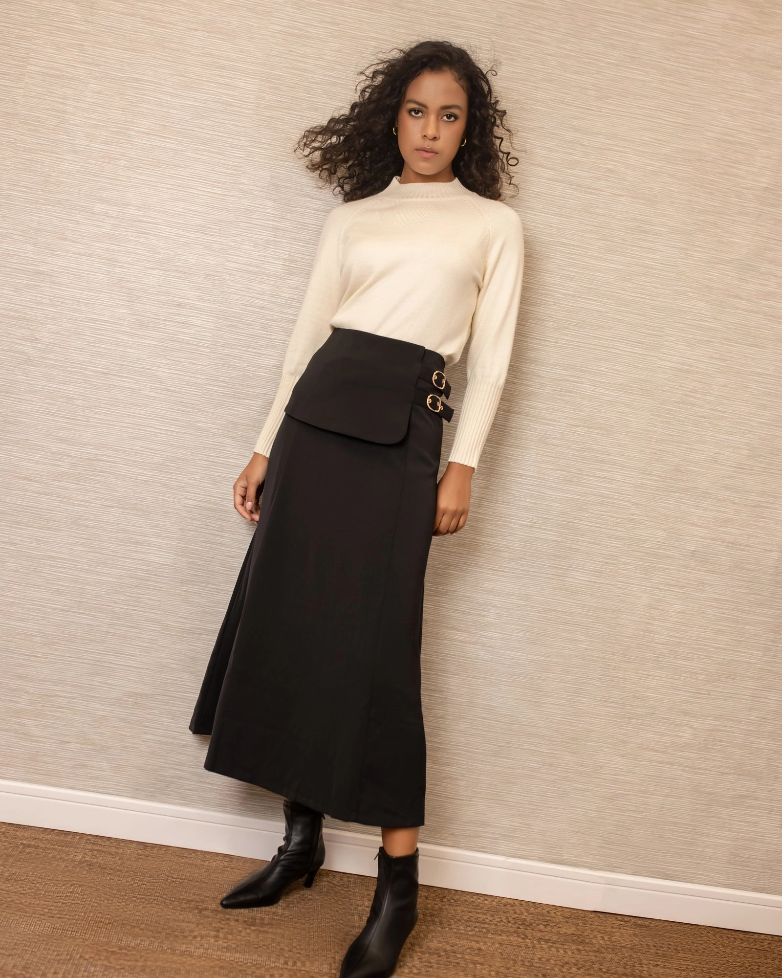 Avril Maxi Skirt | Black Simple Fashion Relaxed Mood