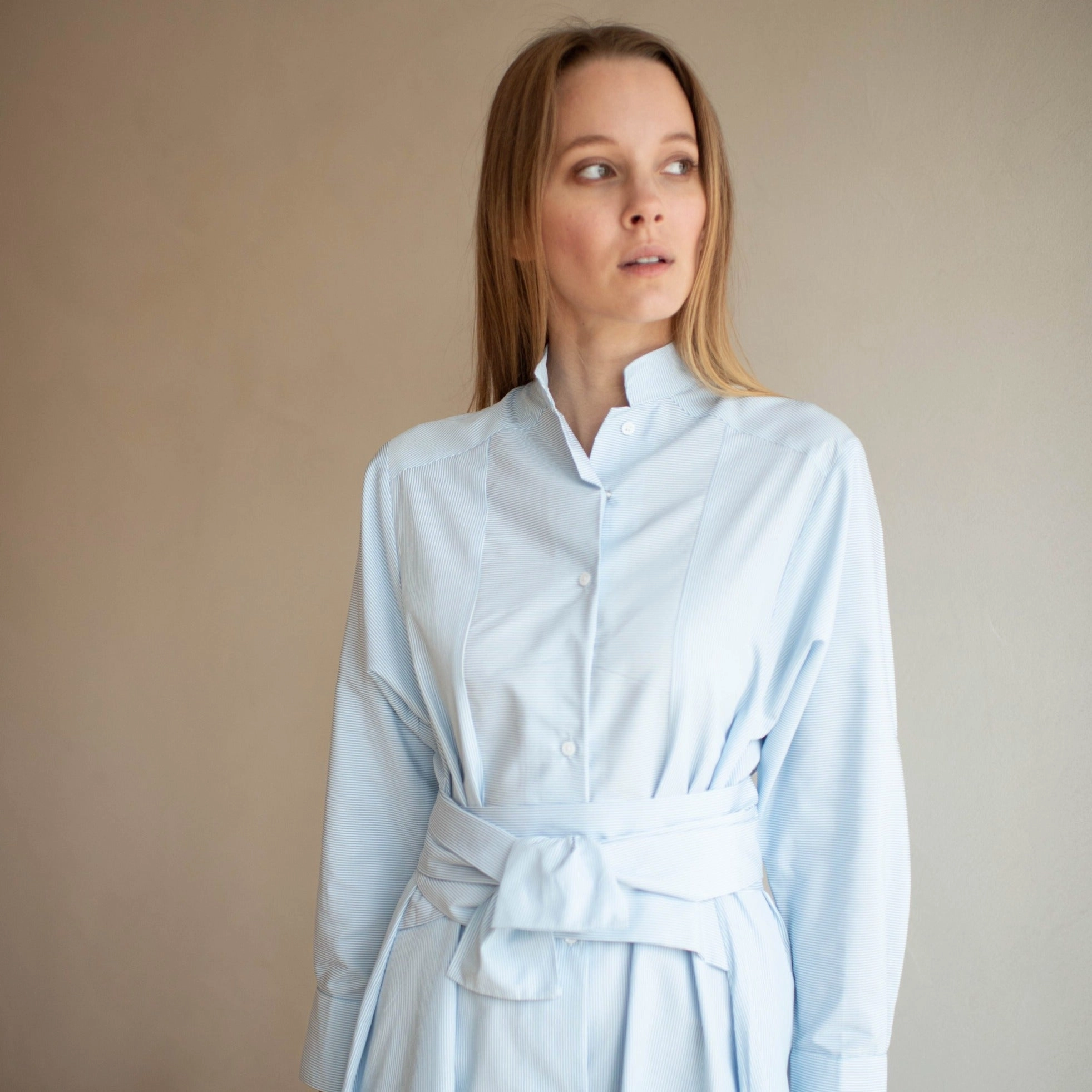 Holiday Wear Sleek Comfort La Ville Dress| Soft Blue [Final Sale]