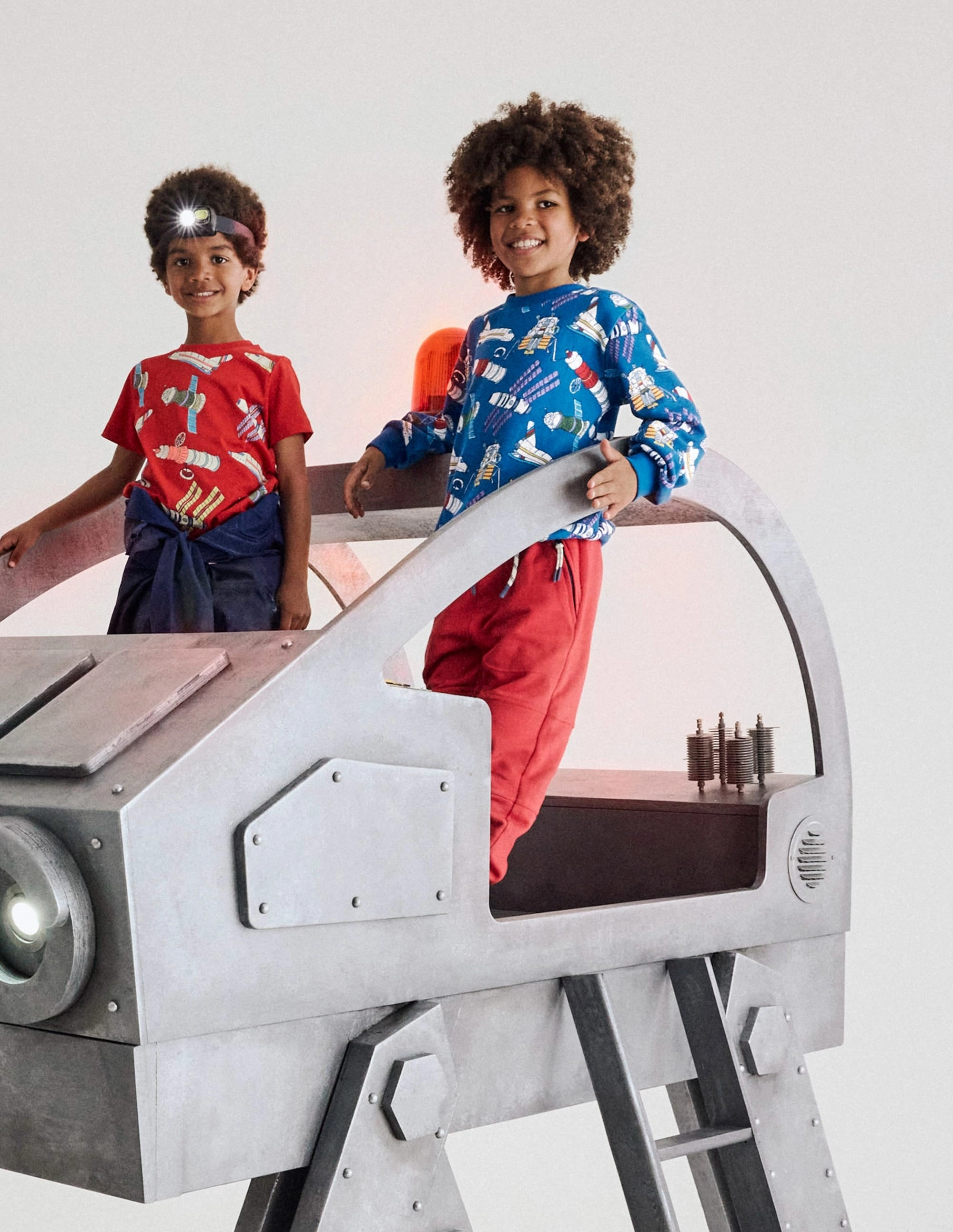 Multi Panel Design Everyday Printed Sweatshirt-Kingfisher Blue Satellites