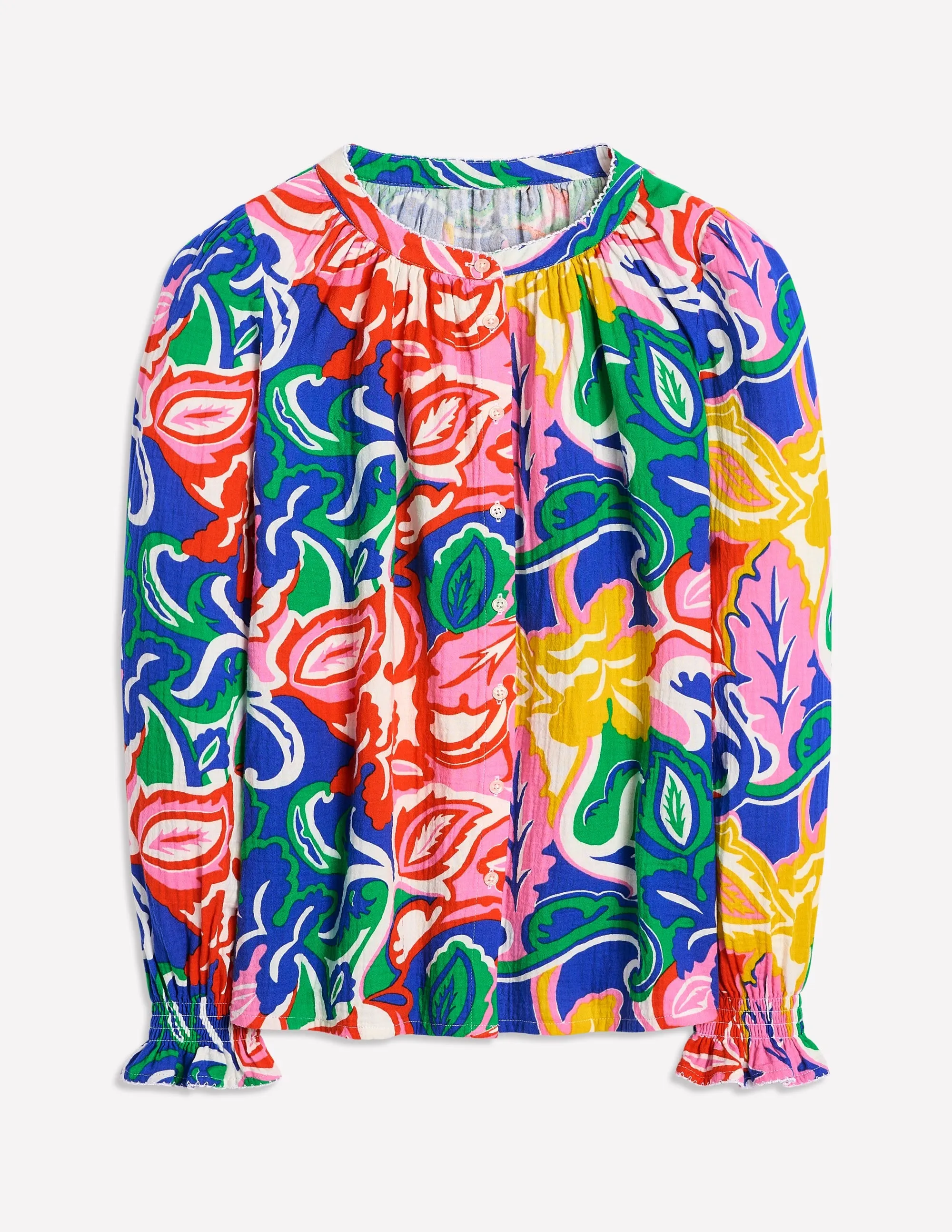 ConvertibleCollarSystem ReflectiveTrim Evie Double Cloth Top-Multi, Foliage Twirl