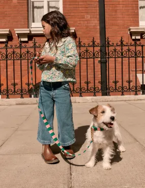 Stretchable Knit Leisure Casual Collared Slub Top-Pear Green Flowerbed