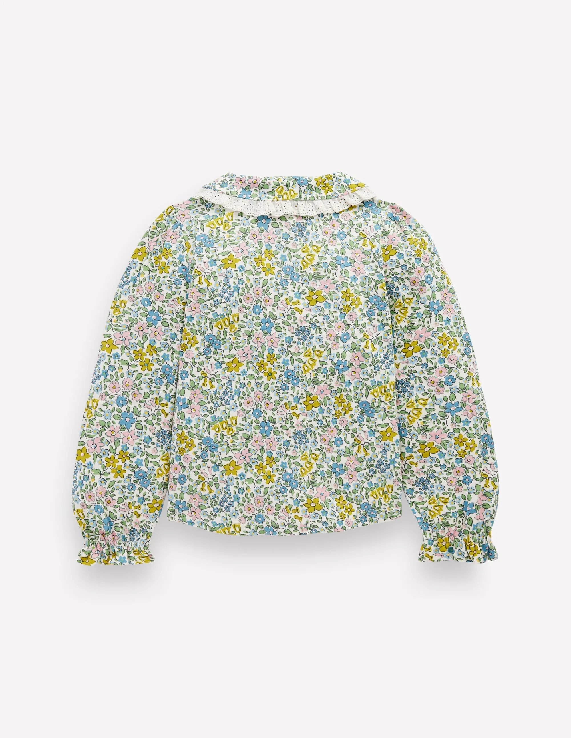 Collared Slub Top-Pear Green Flowerbed EcoFriendly Dye