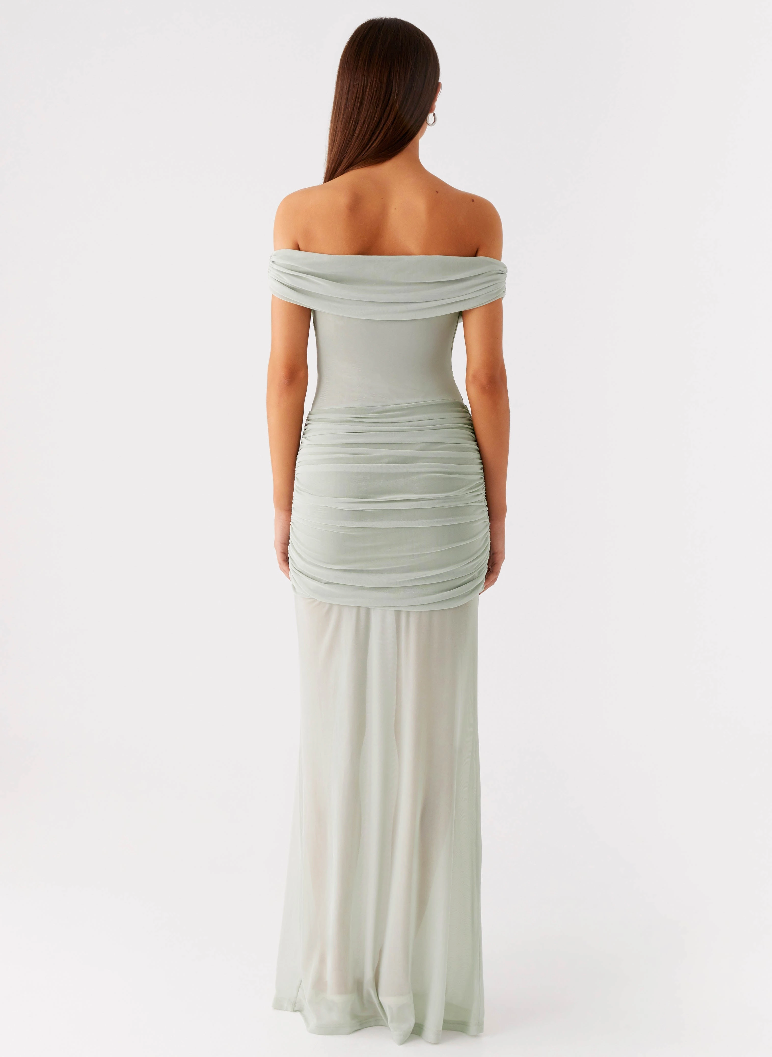 Eyllin Off Shoulder Maxi Dress - Sage