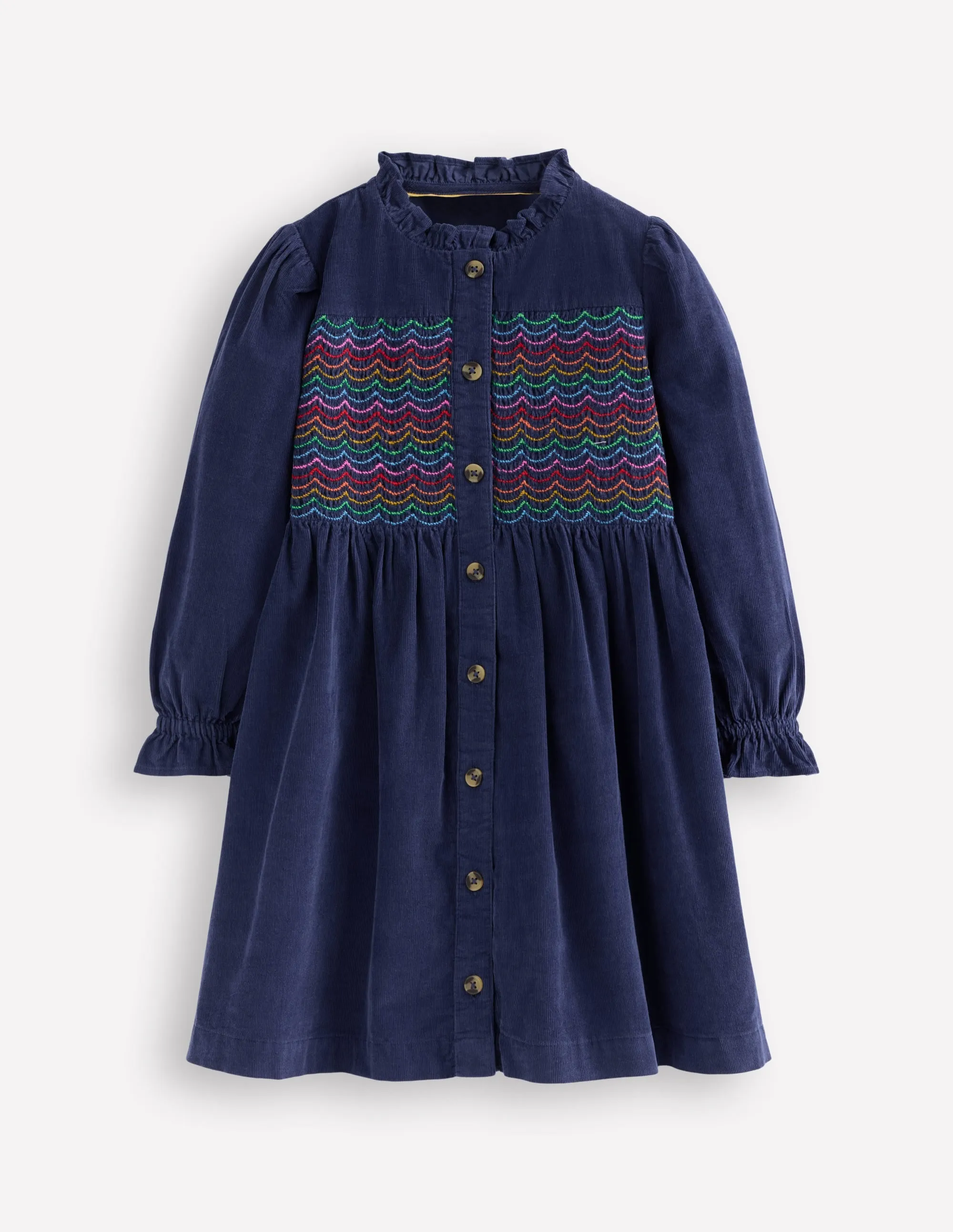 Event Safe Suki Long Sleeve Smocked Dress-College Navy