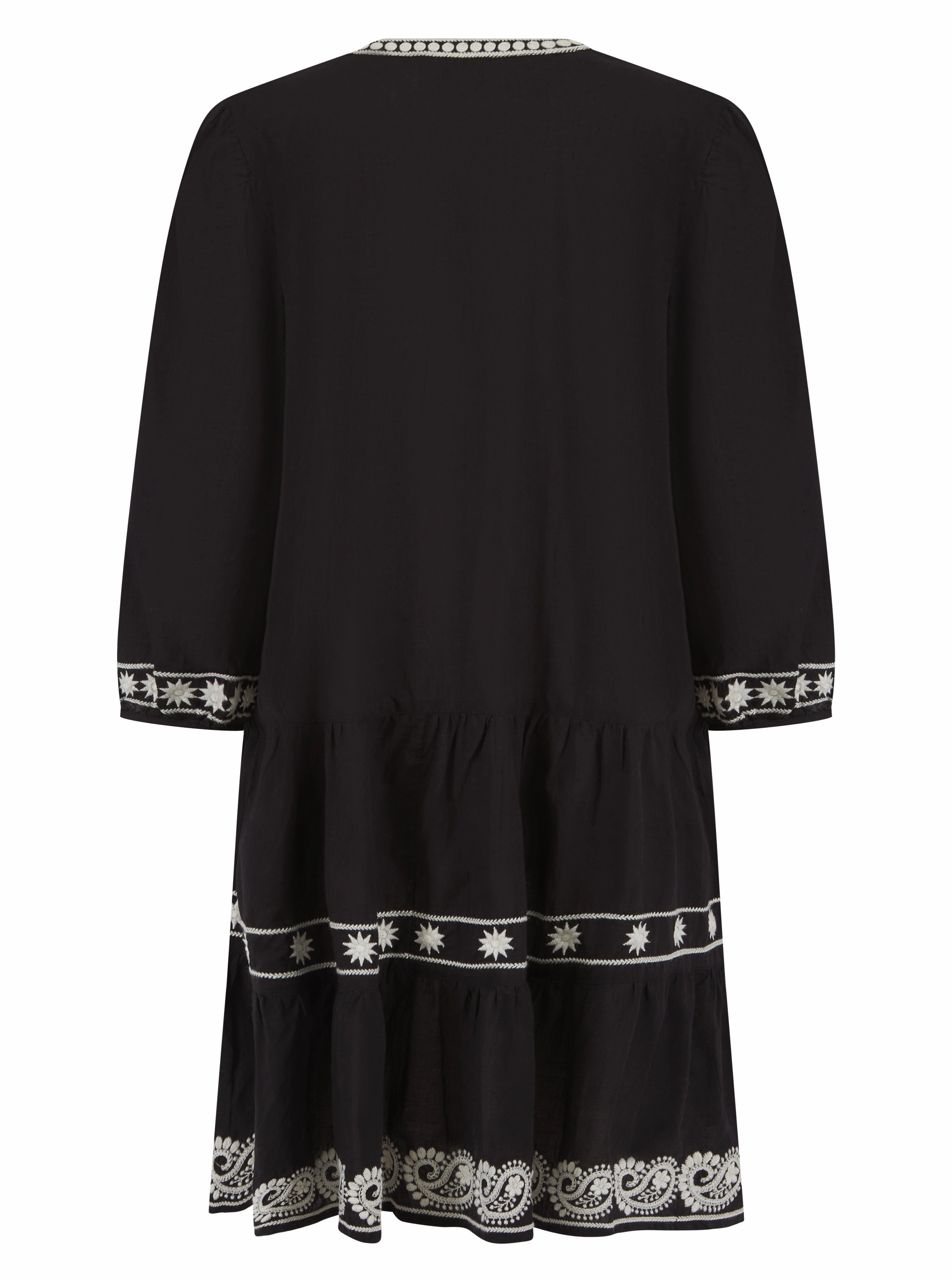 Bonbon Dress Black/Pearl Sleek long-sleeve dress