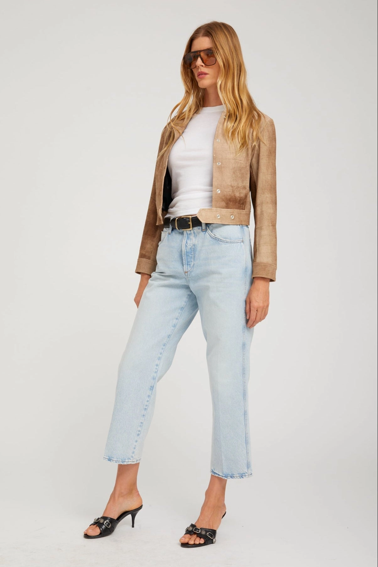 Sleek Style Farah Cropped Slim Boyfriend Denim