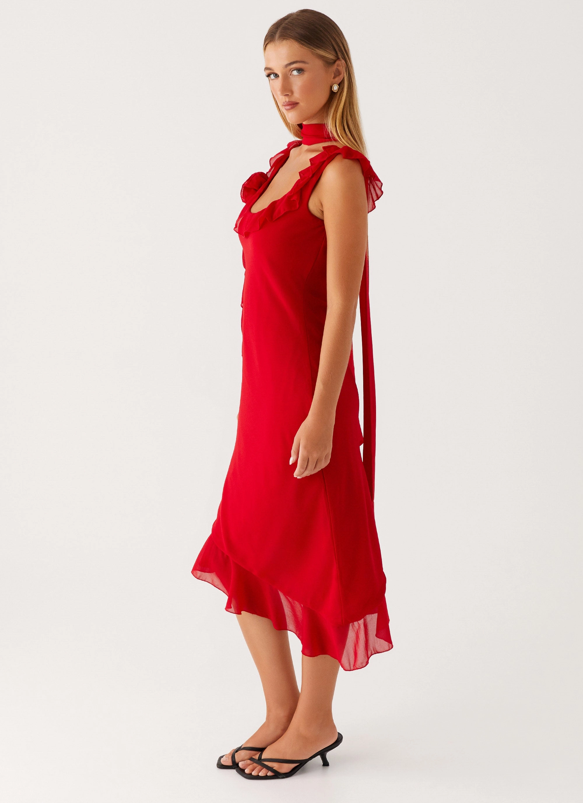 Fariday Midi Dress - Red