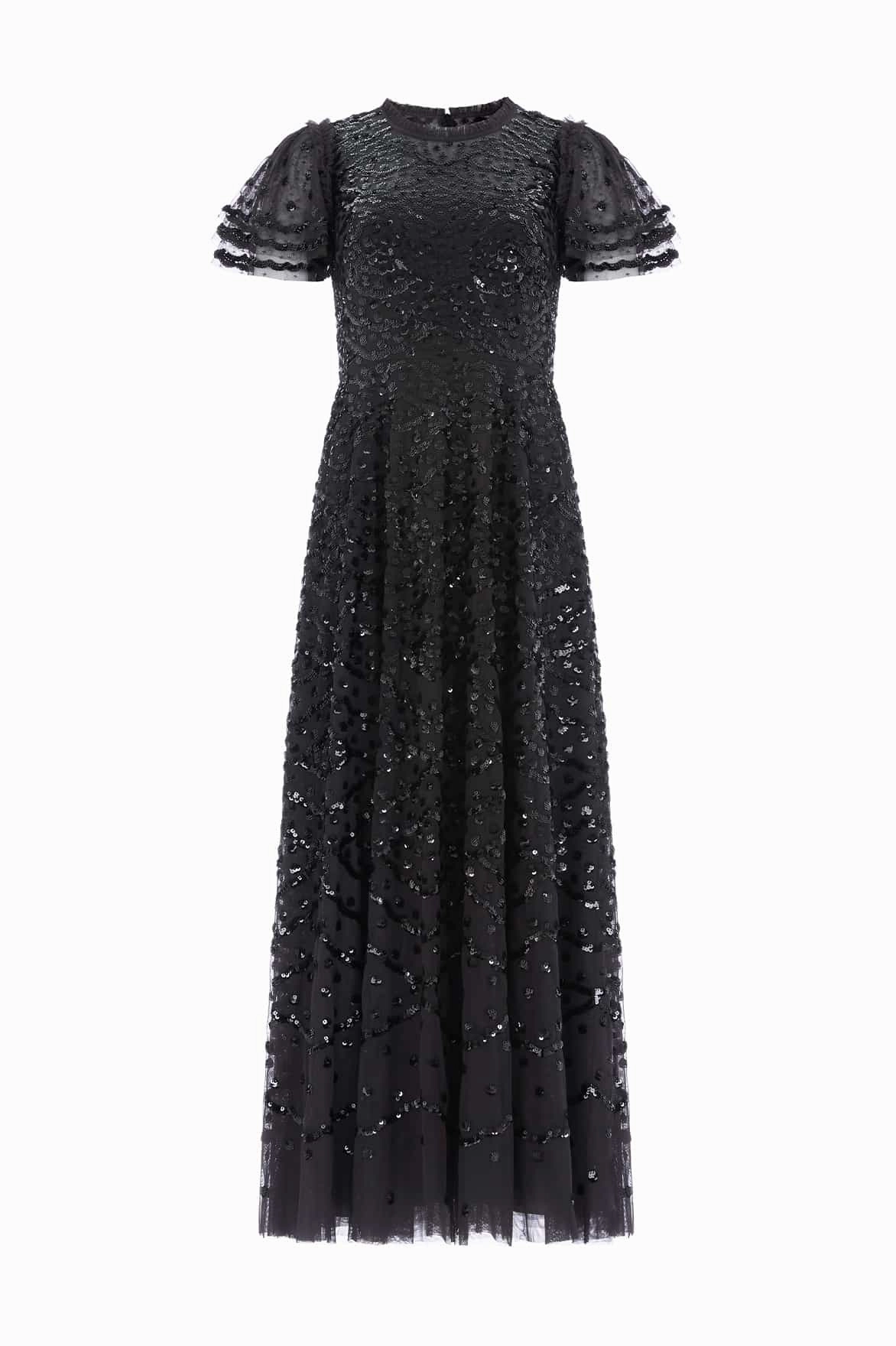 Date Vibe Refined Form Deco Dot Ankle Gown