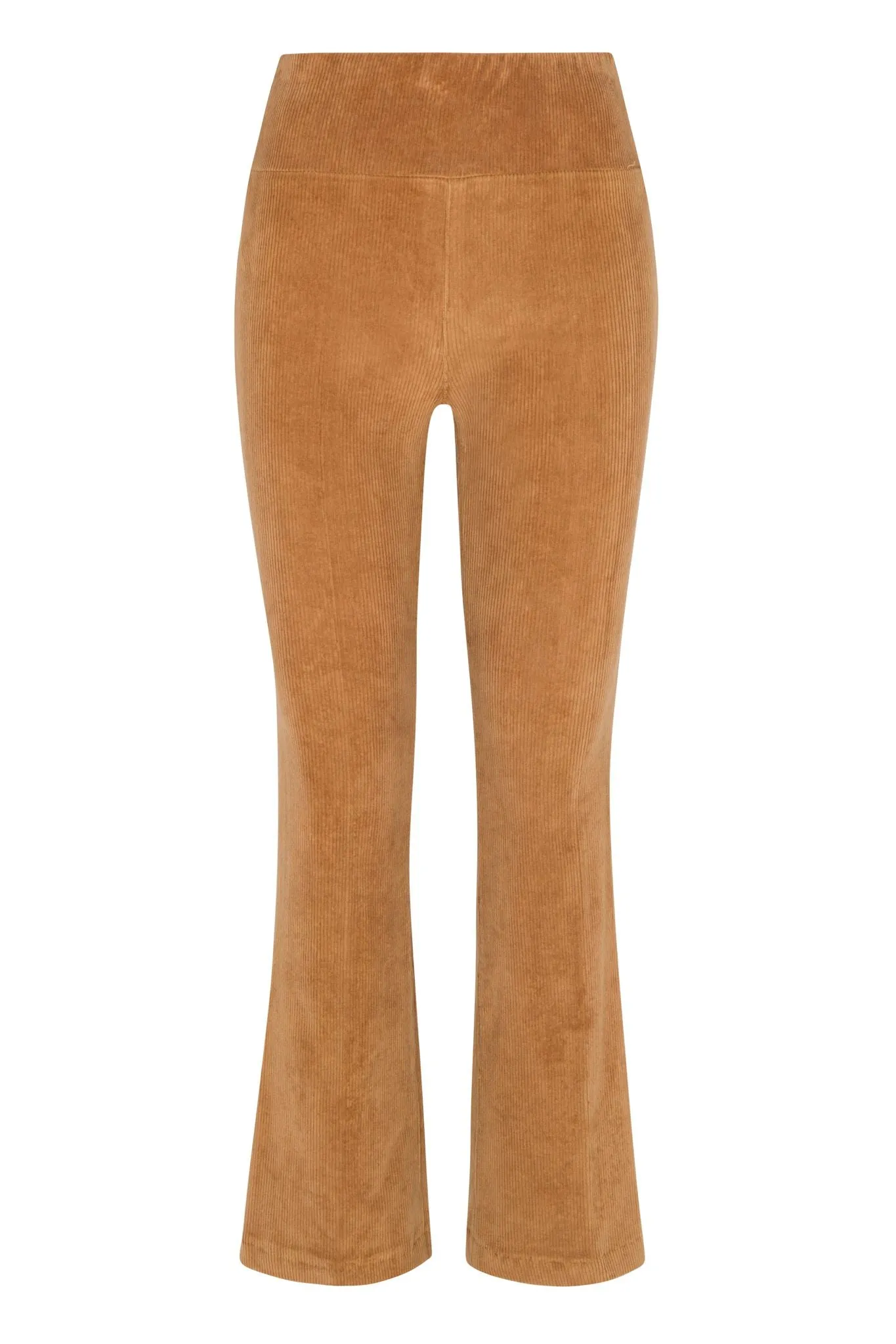 High-rise waist Camel Corduroy Ankle Flare Pants