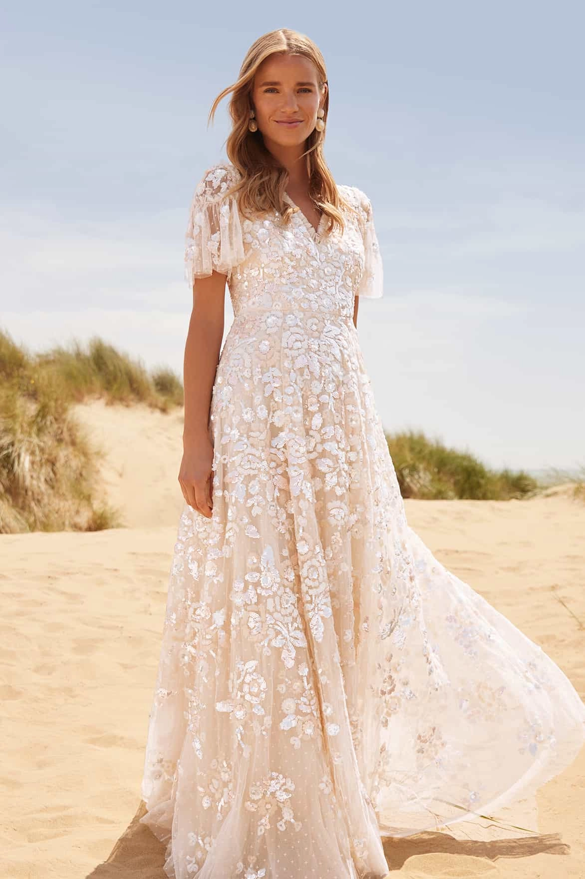 Travel piece Sequin Paradise Short Sleeve Gown