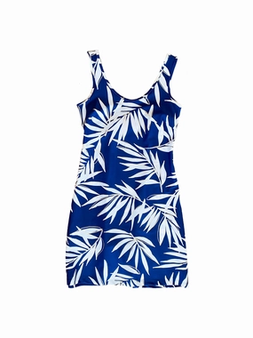 Bali Tank Dress Navy Palm Leaf Comfort and style Gloss Accent