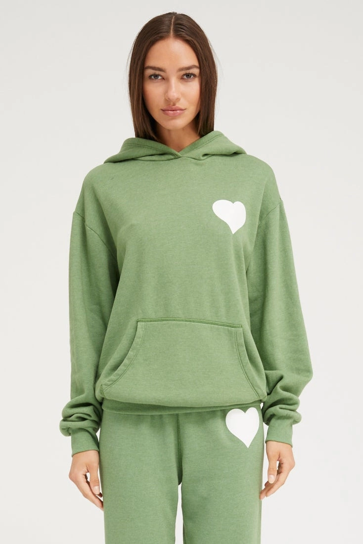 Fern Heart Hoodie Noise Reducing Fabric Treatment