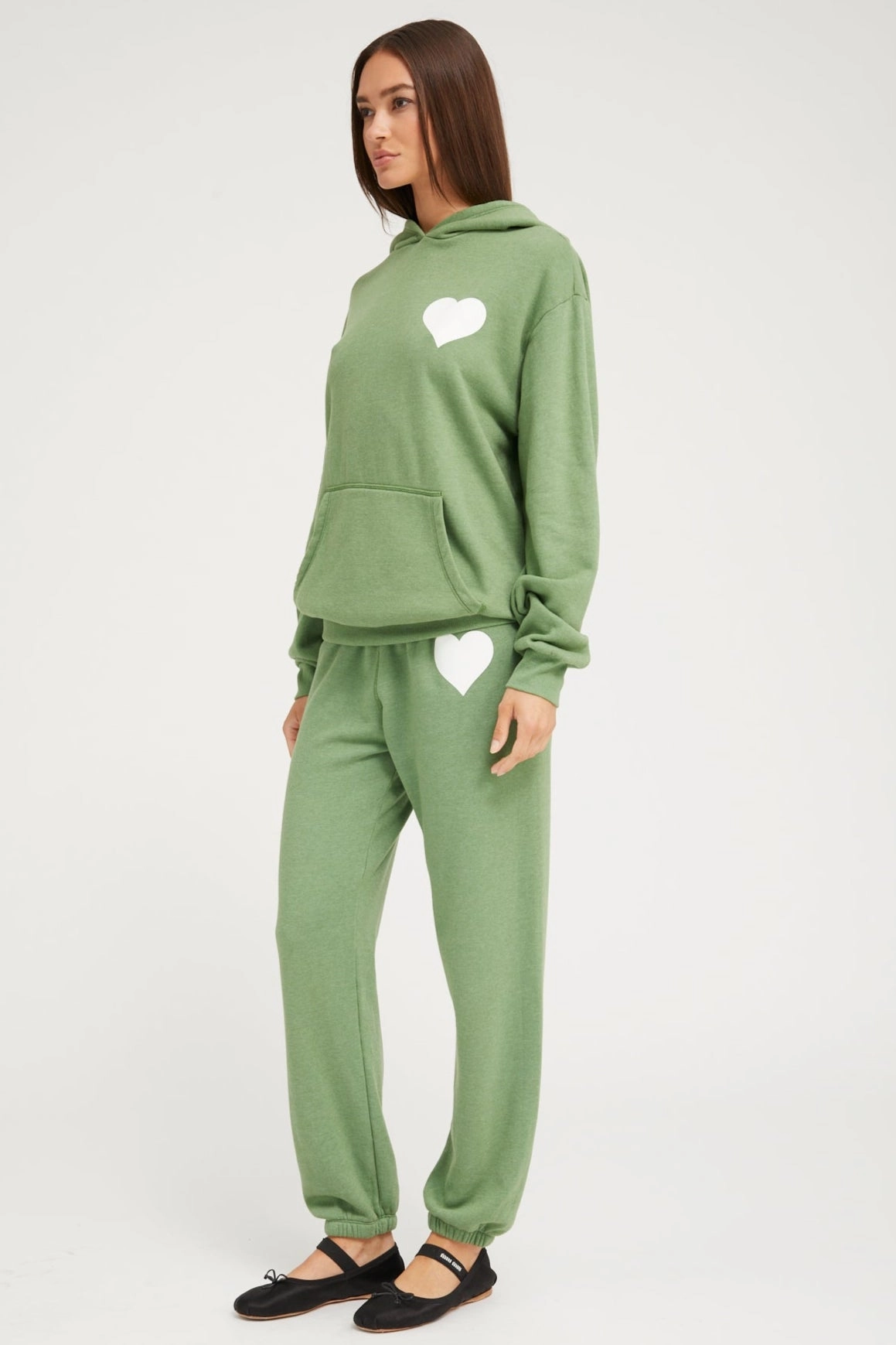 Fern Heart Hoodie Double Stitched Seams Breathable Design