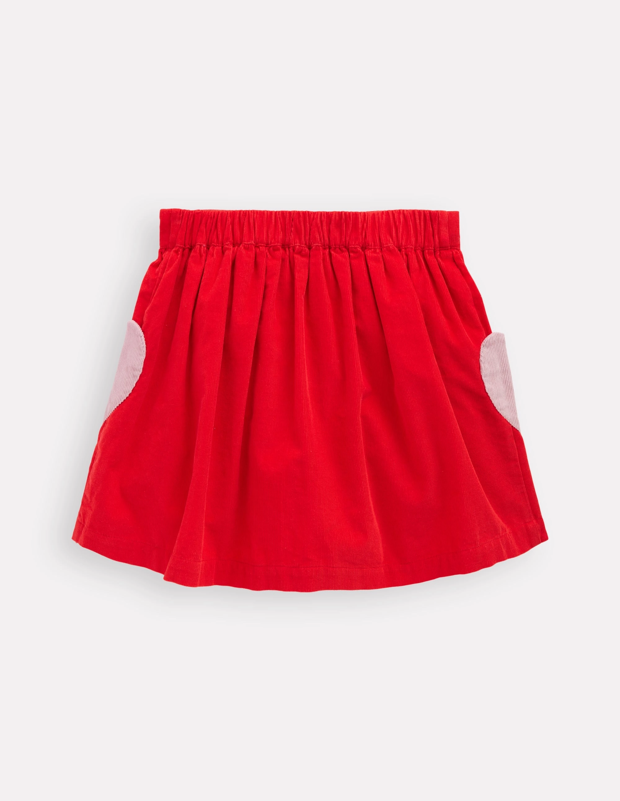 Adjustable Hem Button-through Mini Skirt-Rockabilly Red Hearts