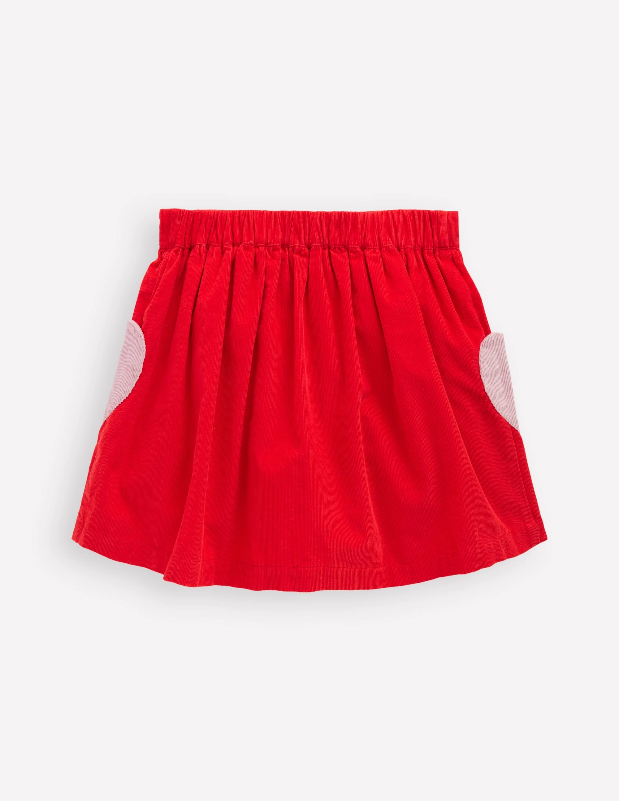 Frayed Finish Breezy Style Button-through Mini Skirt-Rockabilly Red Hearts