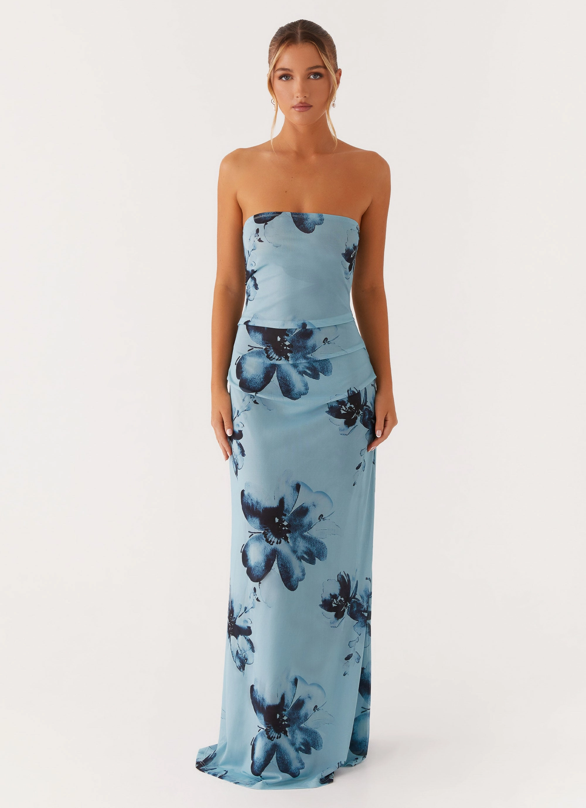 Field Of Dreams Maxi Dress - Blue Black Floral