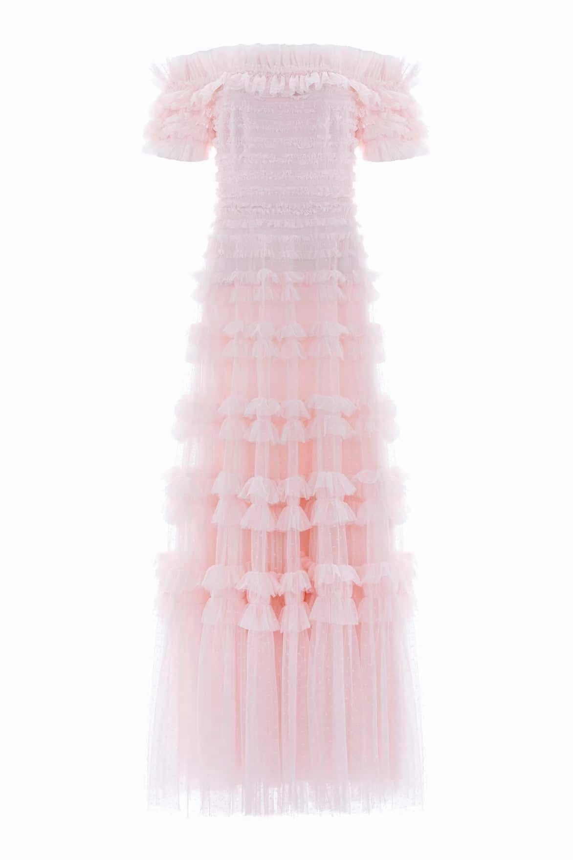 Baby-Shower Lisette Ruffle Off Shoulder Gown