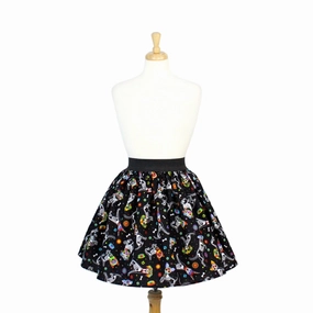 Day of the Dead Dog Pleated Skirt #PS-D331 Local Artisan Bohemian vibe