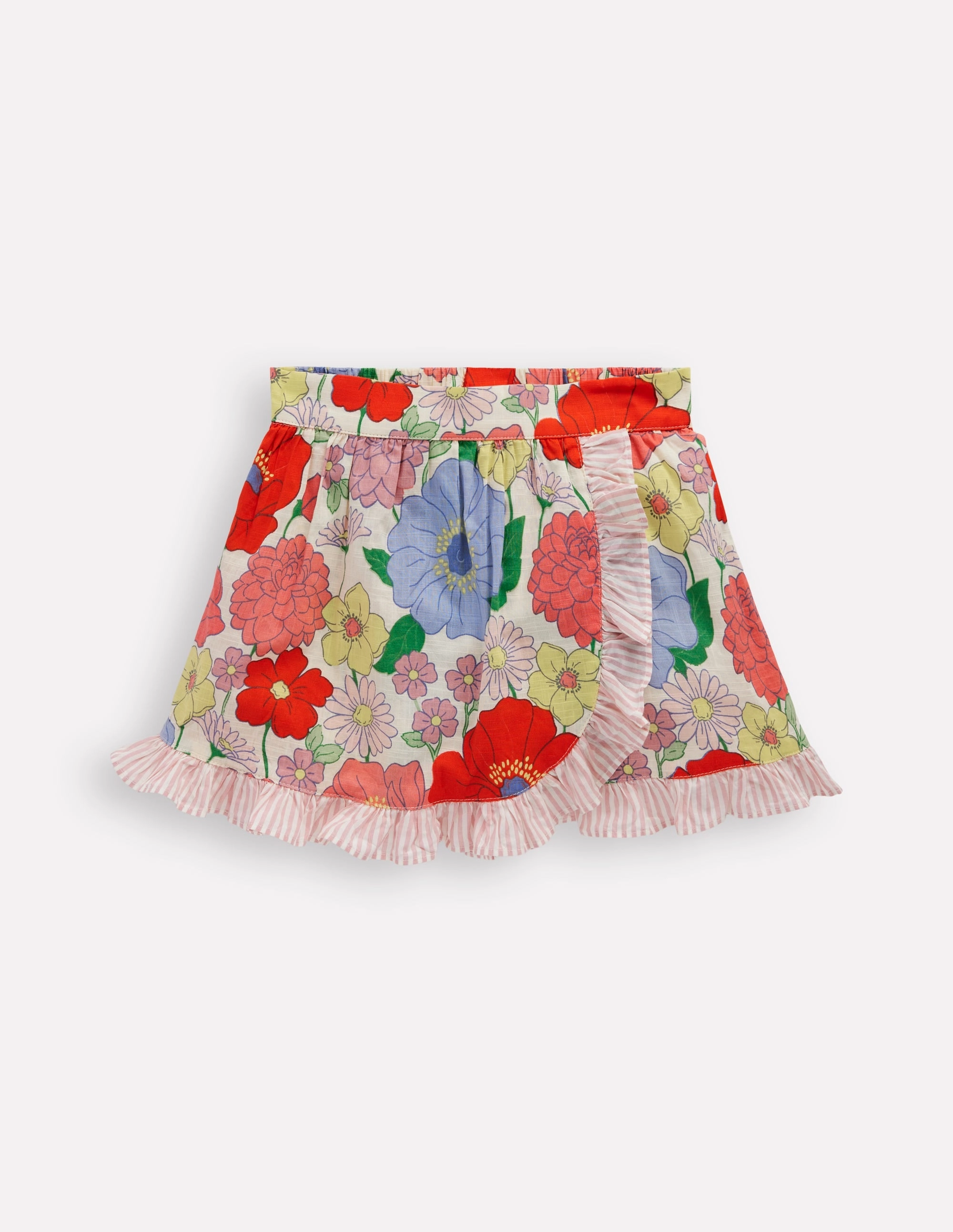 Innovative Fabric Bohemian vibe Wrap Frill Skort-Multi Summer Garden