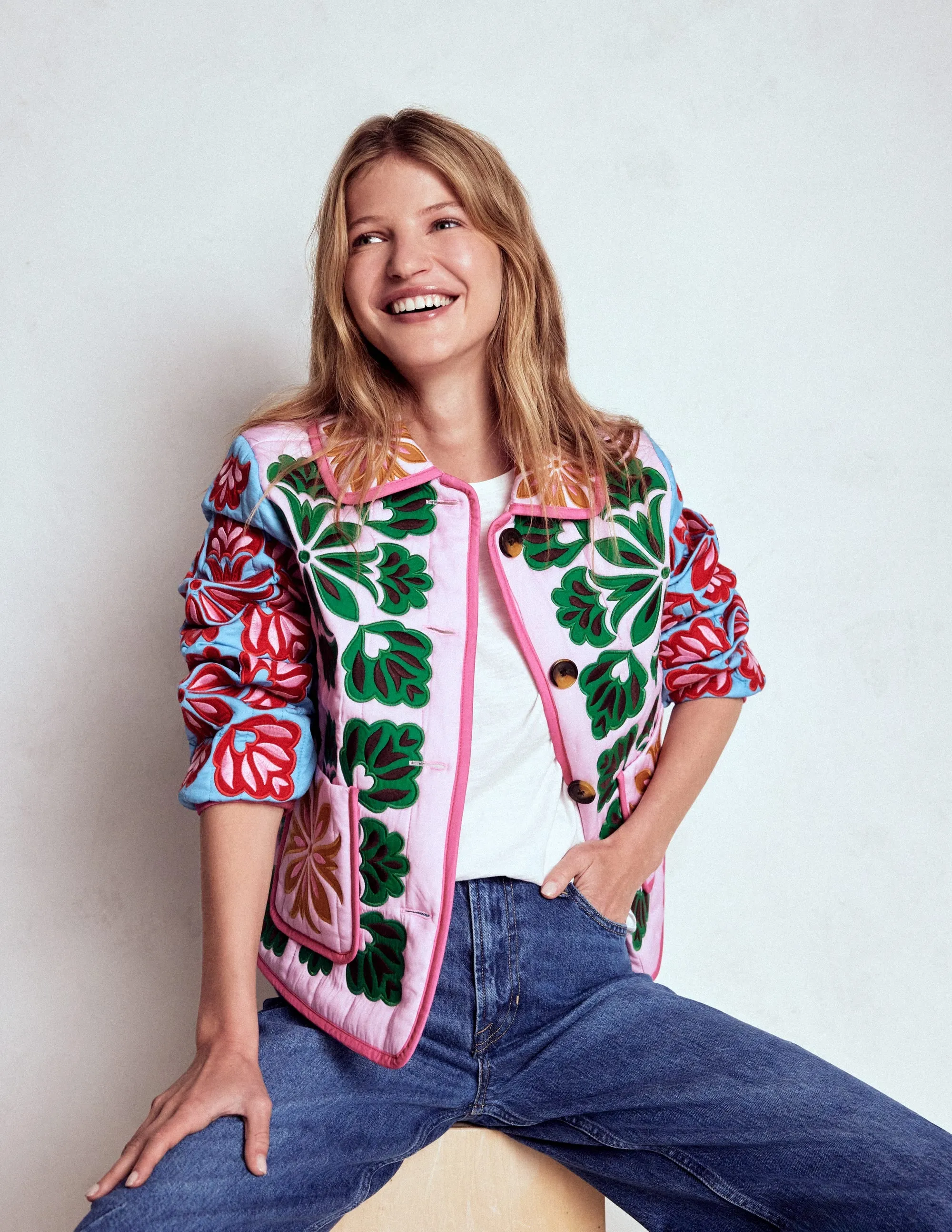 All Seasons Fitzrovia Embroidered Jacket-Multi Applique