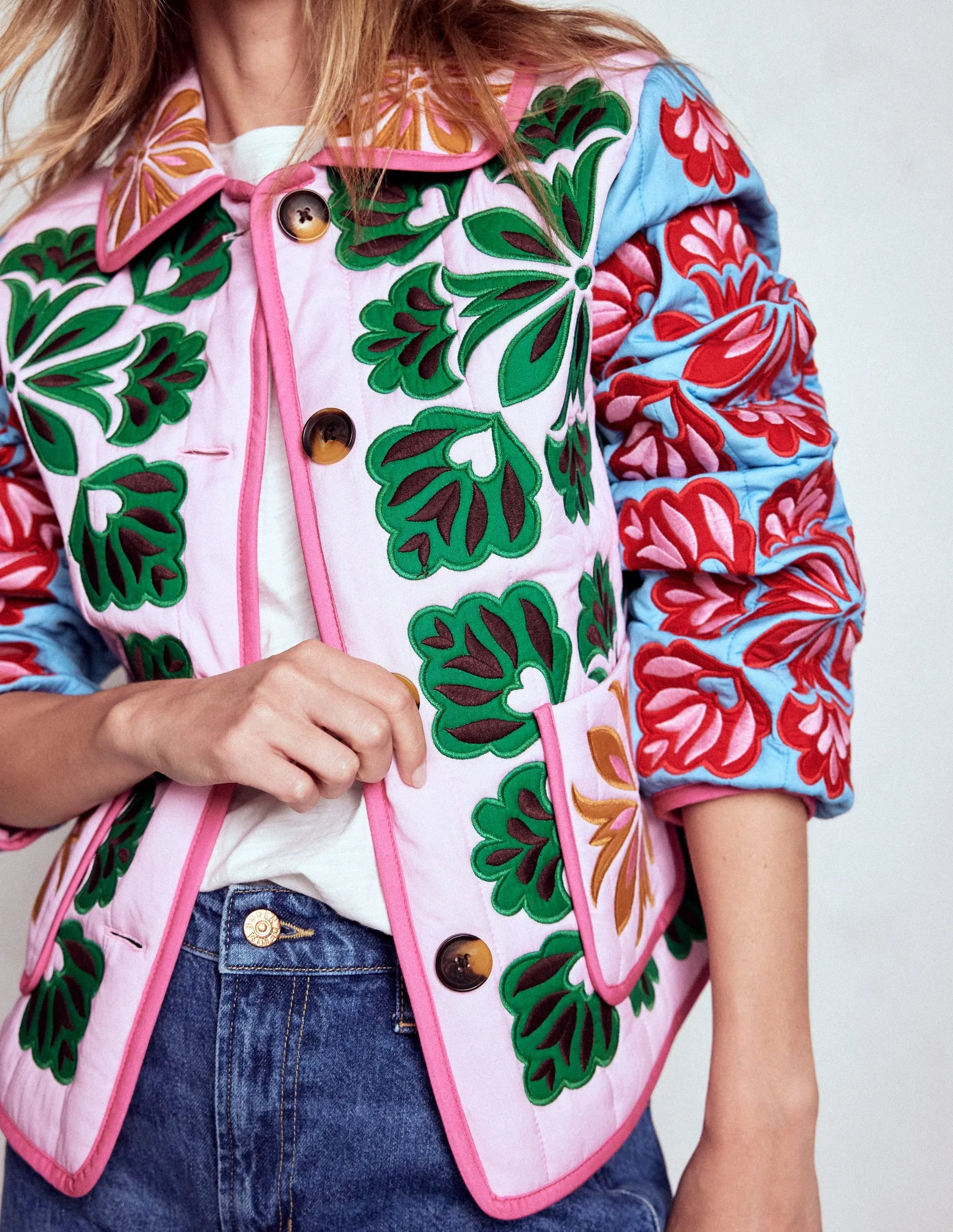 Fitzrovia Embroidered Jacket-Multi Applique Modern Edge