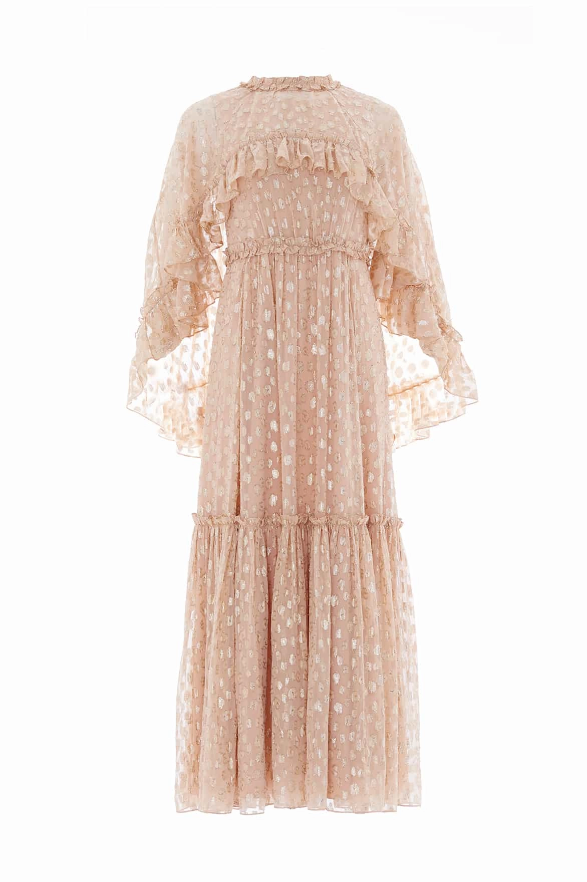 Lightweight Comfort Artistic Shape Harper Lurex Cape Ankle Gown