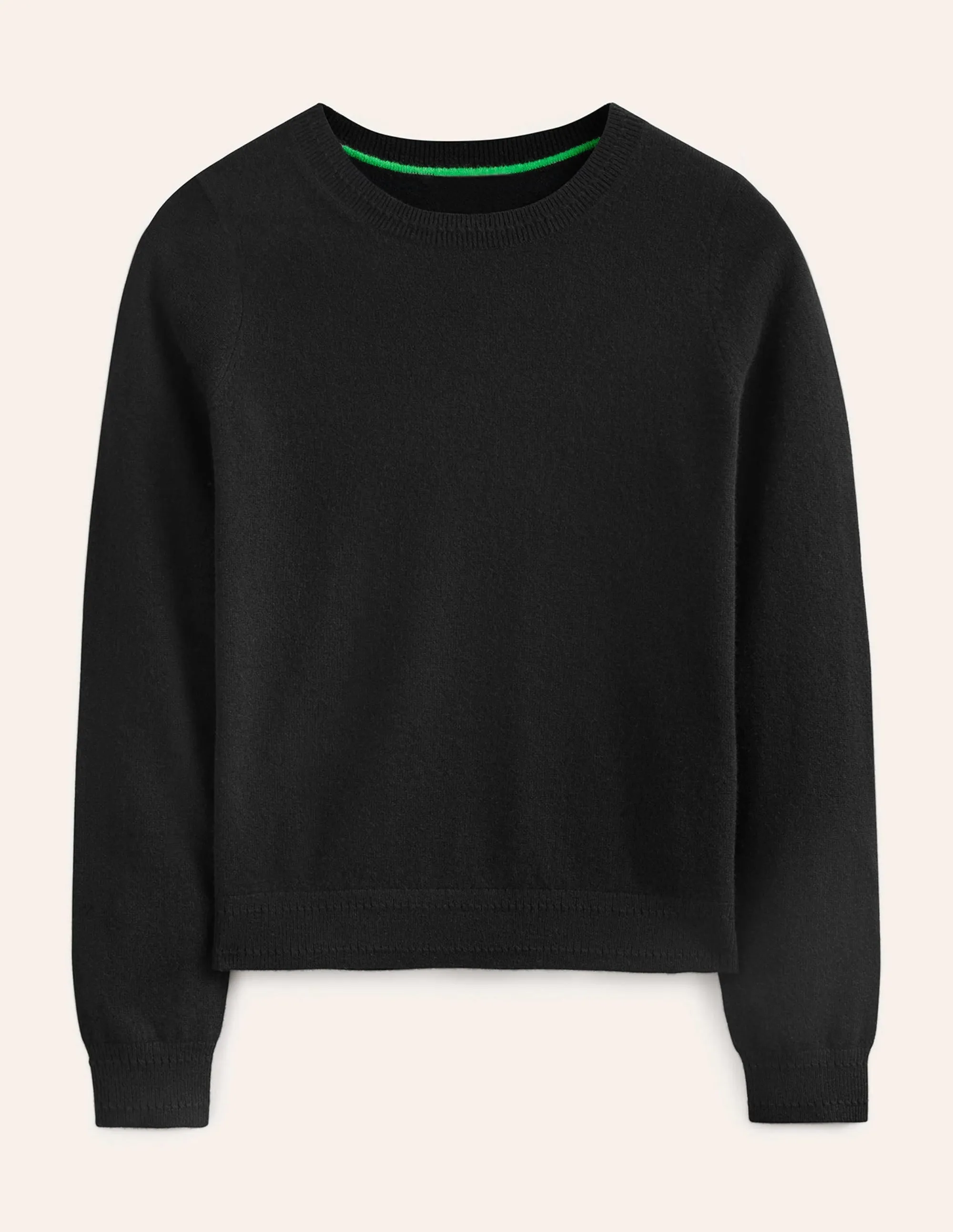 Sustainable Material Chic Look Eva Cashmere Crew Neck Jumper-Black