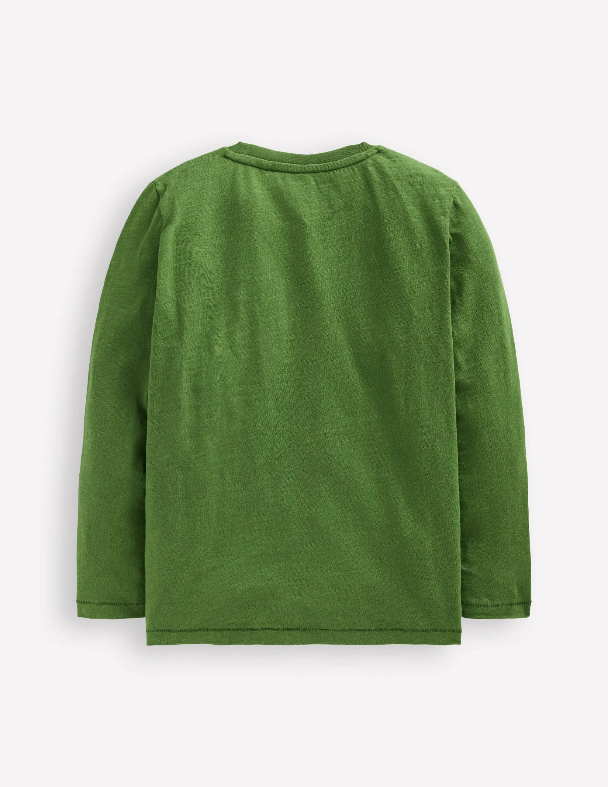 Hybrid Fabric Blend Everyday Long Sleeve T-Shirt-Broccoli Green