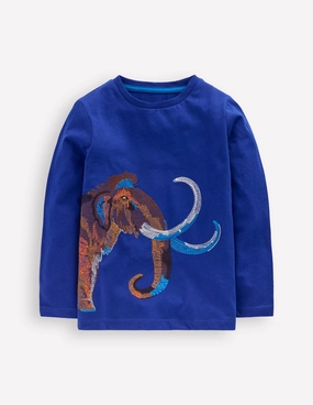 TwillWeave Fitted Design Longsleeve Superstitch T-shirt-Sapphire Blue Mammoth