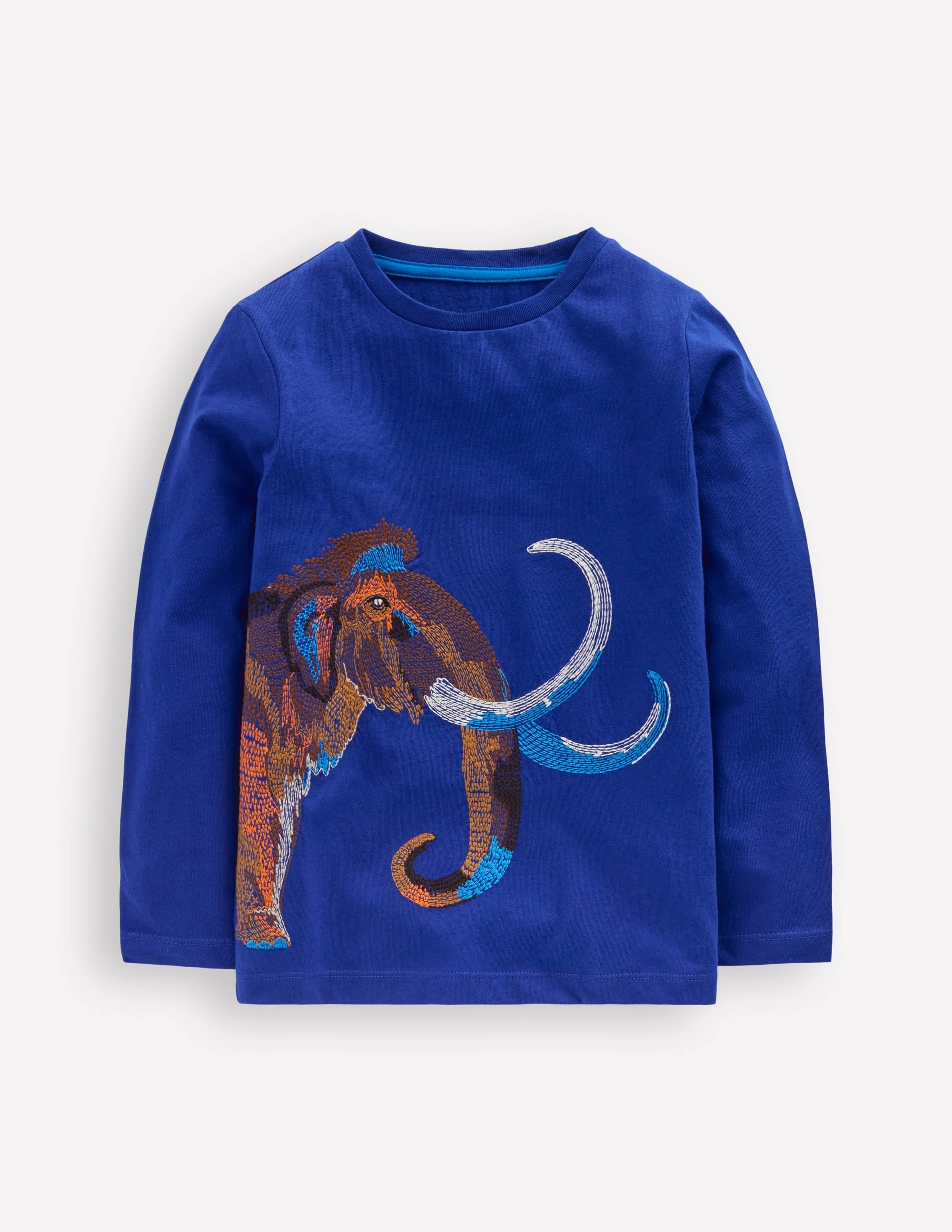 TwillWeave Fitted Design Longsleeve Superstitch T-shirt-Sapphire Blue Mammoth