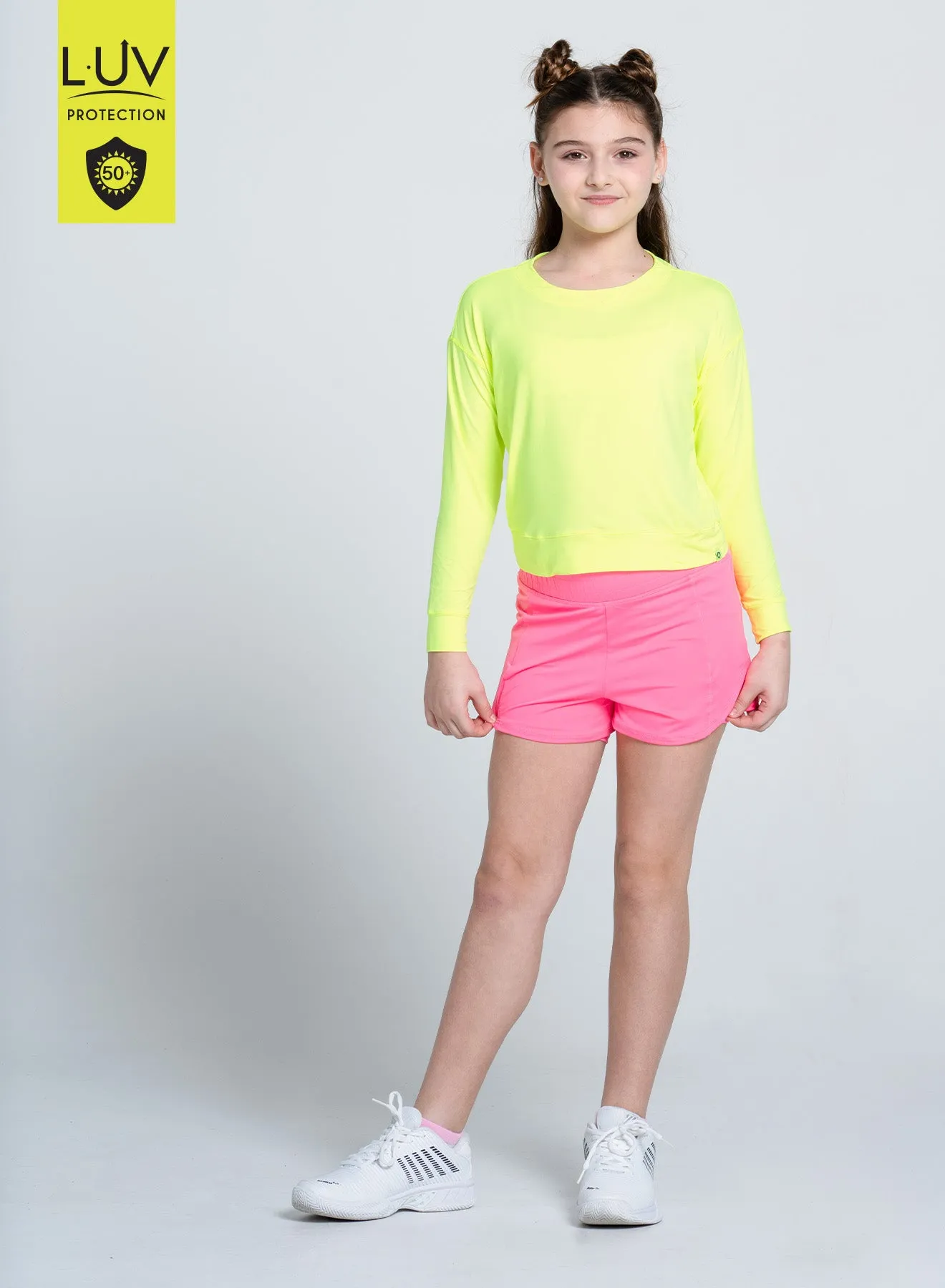 Hype Long Sleeve LatticeKnit Minimalist Collar