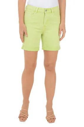 ExtendedSizeRange Day-to-Day Wear Key Lime Cuffed Hem Denim Short