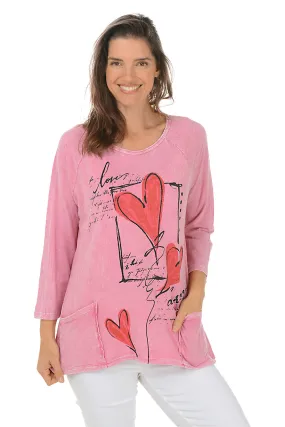 Flirt Mineral Wash Double Pocket Knit Top Casual Blouse Quick Dry Material