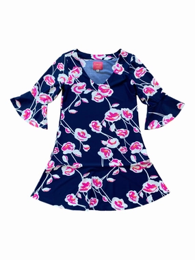 Flirty Dress Navy Cloud Flower Trend Smart