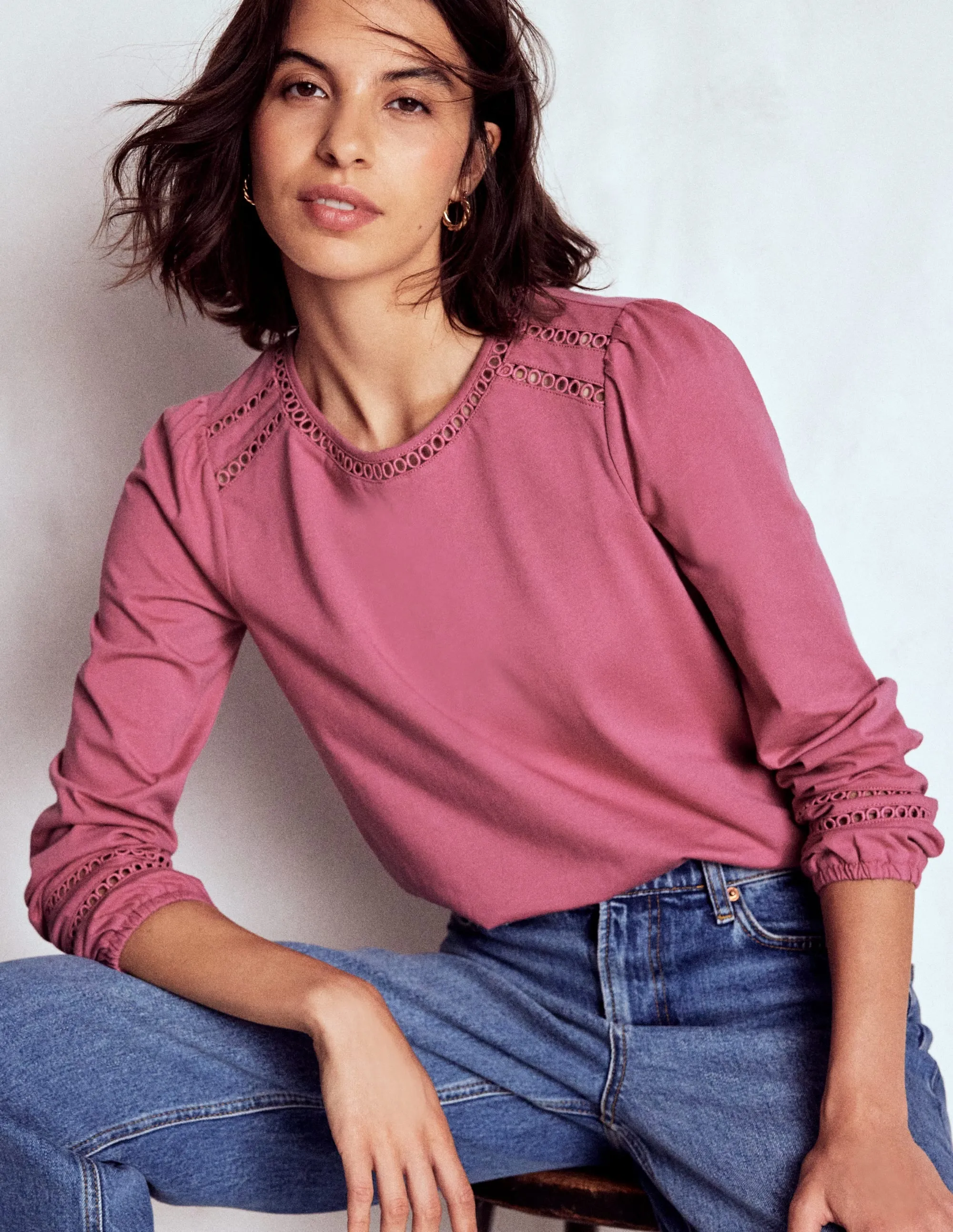 QuickDrySystem Flo Trim Detail Top-Pink Heather