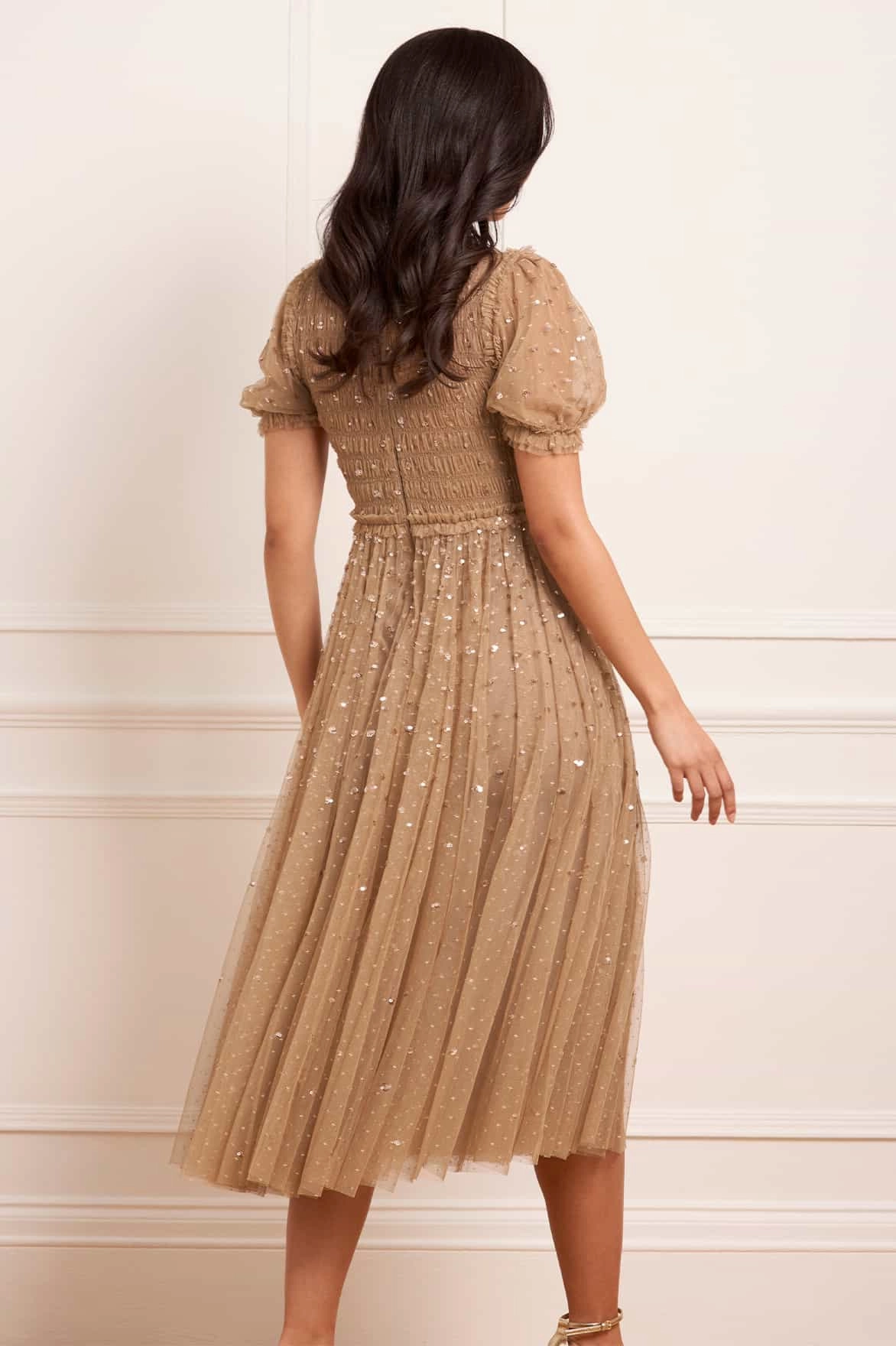 Sequin Giselle Smocked Ballerina Dress Smart Casual Workwear